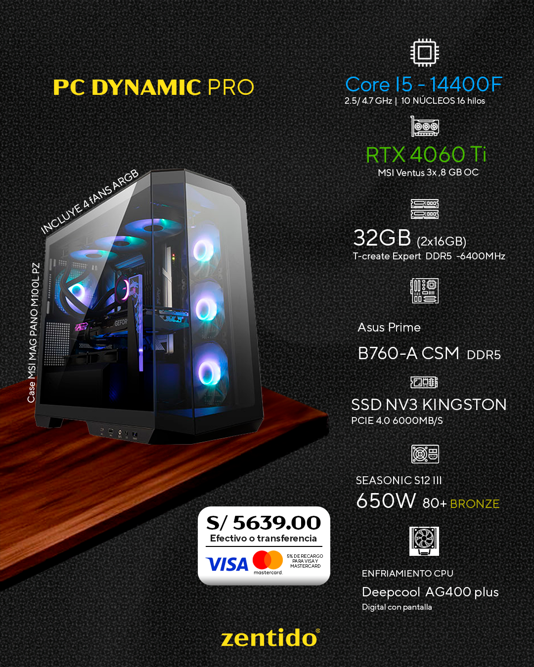 PC Dynamic pro | Core i5 14400F + RTX 4060 Ti 8GB